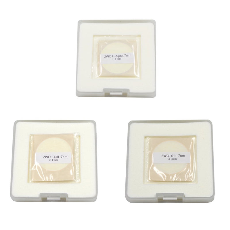 ZWO Narrowband Filter Set - 7nm H-alpha, OIII & SII