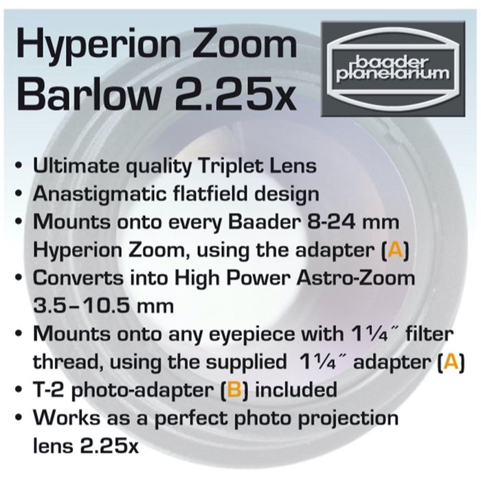 Baader Hyperion Zoom 2.25X Barlow