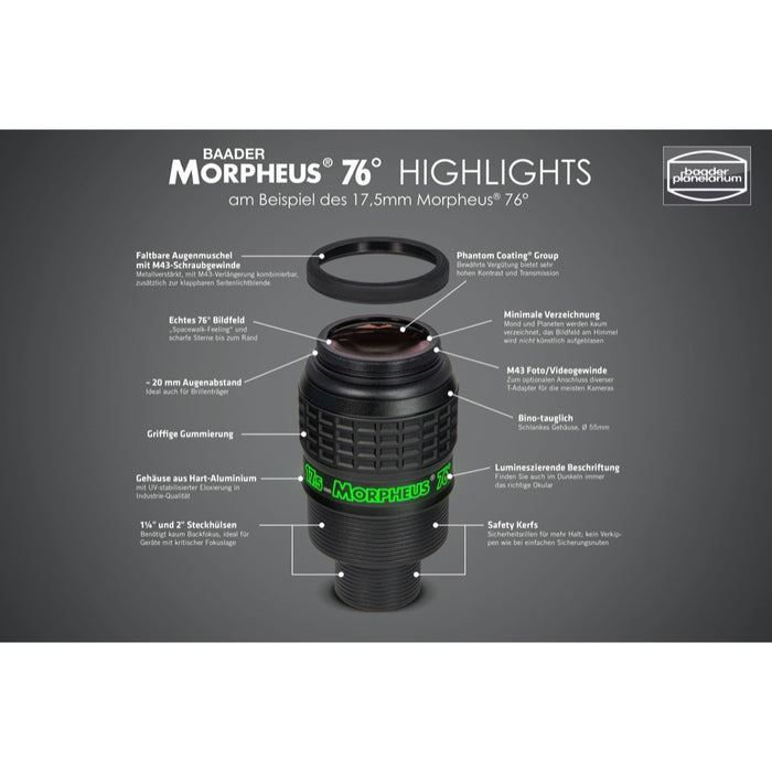 Baader Morpheus 76° Eyepiece 12.5mm - 1.25"/2"