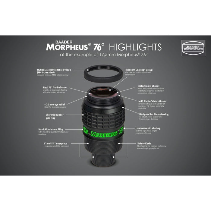 Baader Morpheus 76° Eyepiece 12.5mm - 1.25"/2"