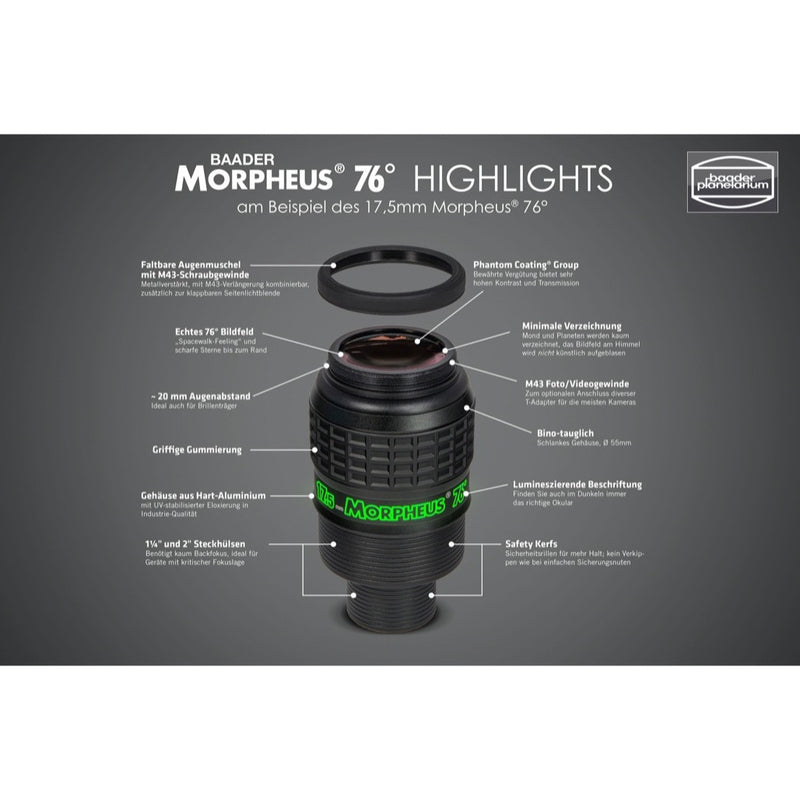 Baader Oculaire Morpheus 76° 6.5mm - 1.25"/2"