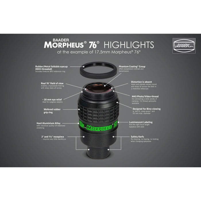 Baader Morpheus 76° Eyepiece 9mm - 1.25"/2"