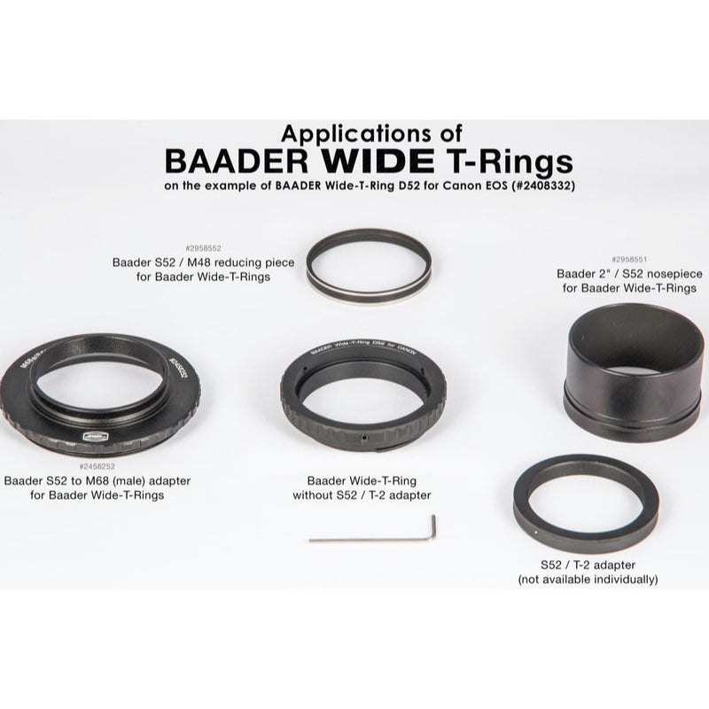 Baadert 059 Baader T-Ring Sony E/NEX Bayonet - D52/M48 & T-2 — David Astro Canada