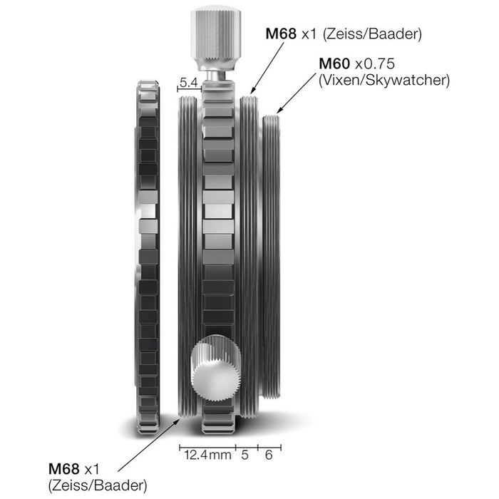 Baader  Ultrashort Eyepiece Clamp - 2"/M68x1(M)/M60x0.75(M)