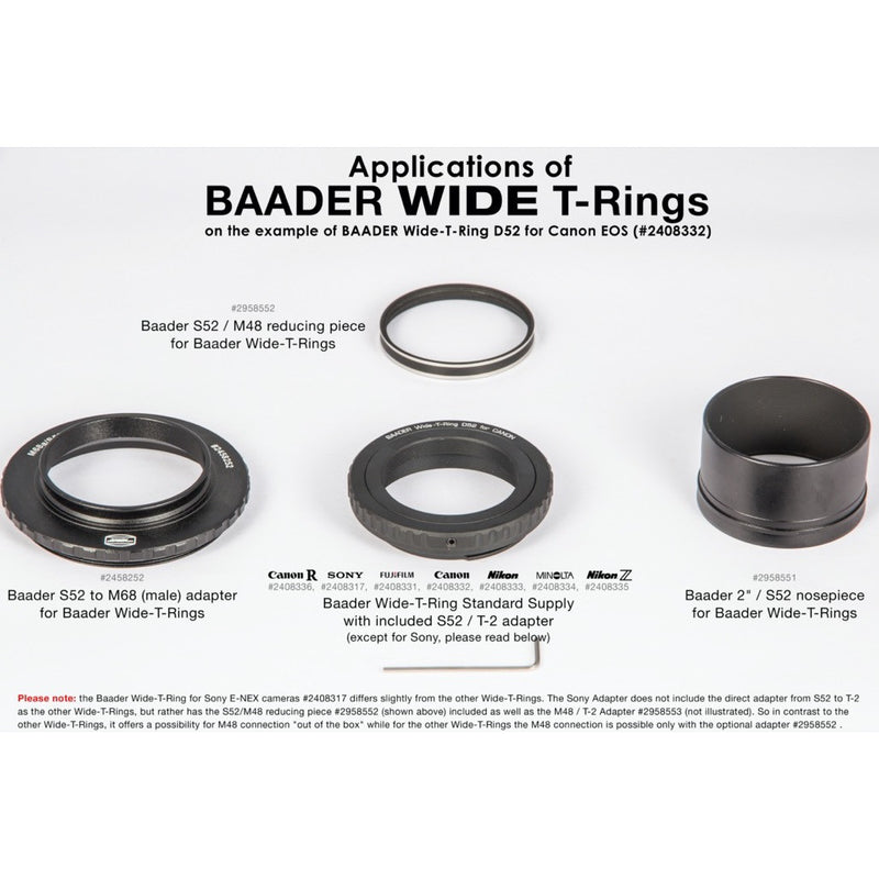 Baader Grande Bague Adaptatrice T Nikon Z - T-2 et S52