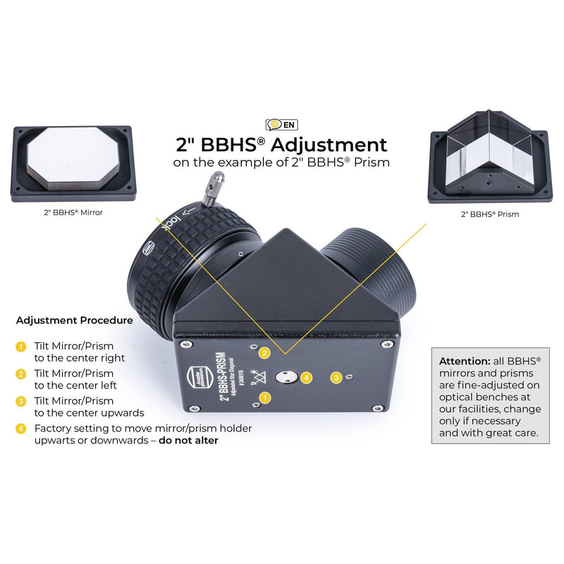 Baader Planetarium 2" BBHS® Mirror – Adjustable Star Diagonal
