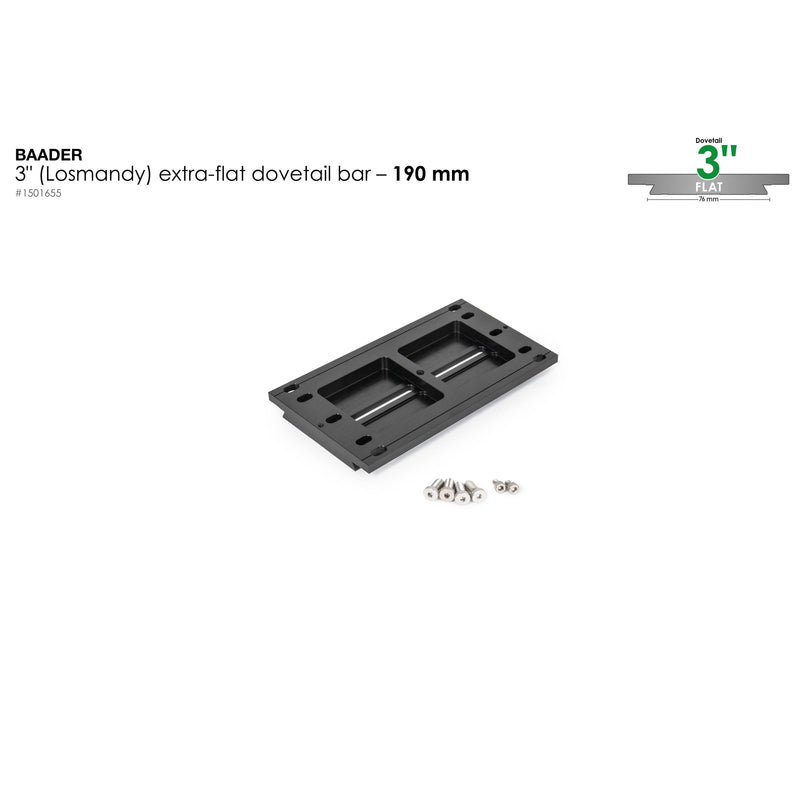Baader Planetarium Dovetail Bar 3", 190mm (7.5") – for Baader & TEC (flat)