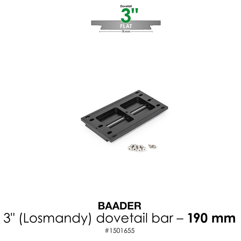Baader Planetarium Dovetail Bar 3", 190mm (7.5") – for Baader & TEC (flat)