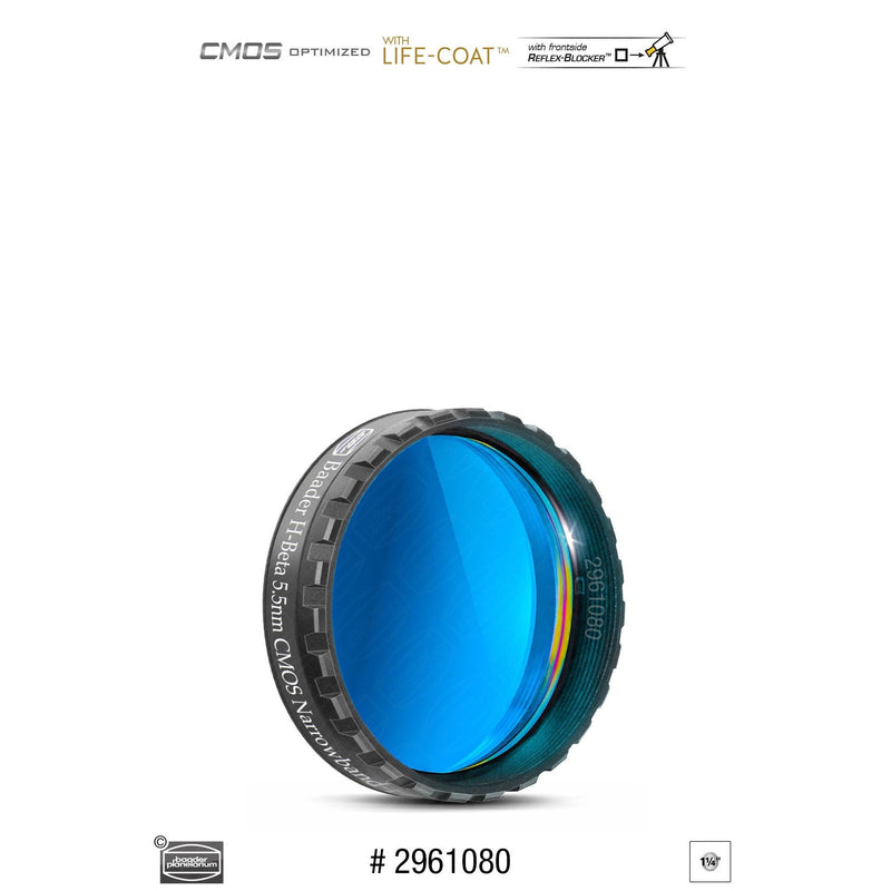 Baader Planetarium Baader H-Beta 1.25" Narrowband Filter (5.5nm) – CMOS-optimized