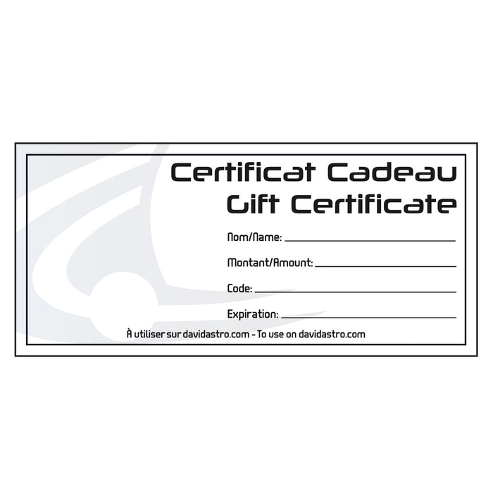 Certificat-cadeau David Astro