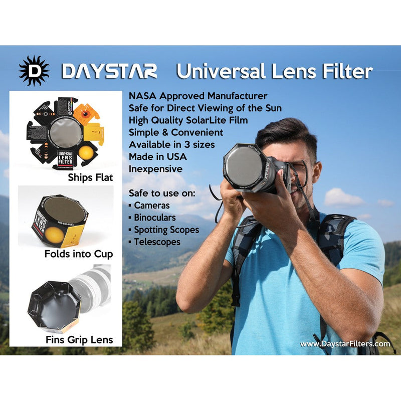 Daystar Universal Lens Filter with 5 Eclipse Glasses - 50mm