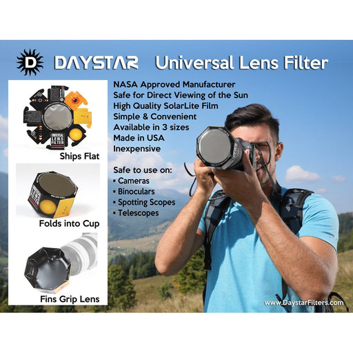 Daystar Universal Lens Filter with 5 Eclipse Glasses - 50mm