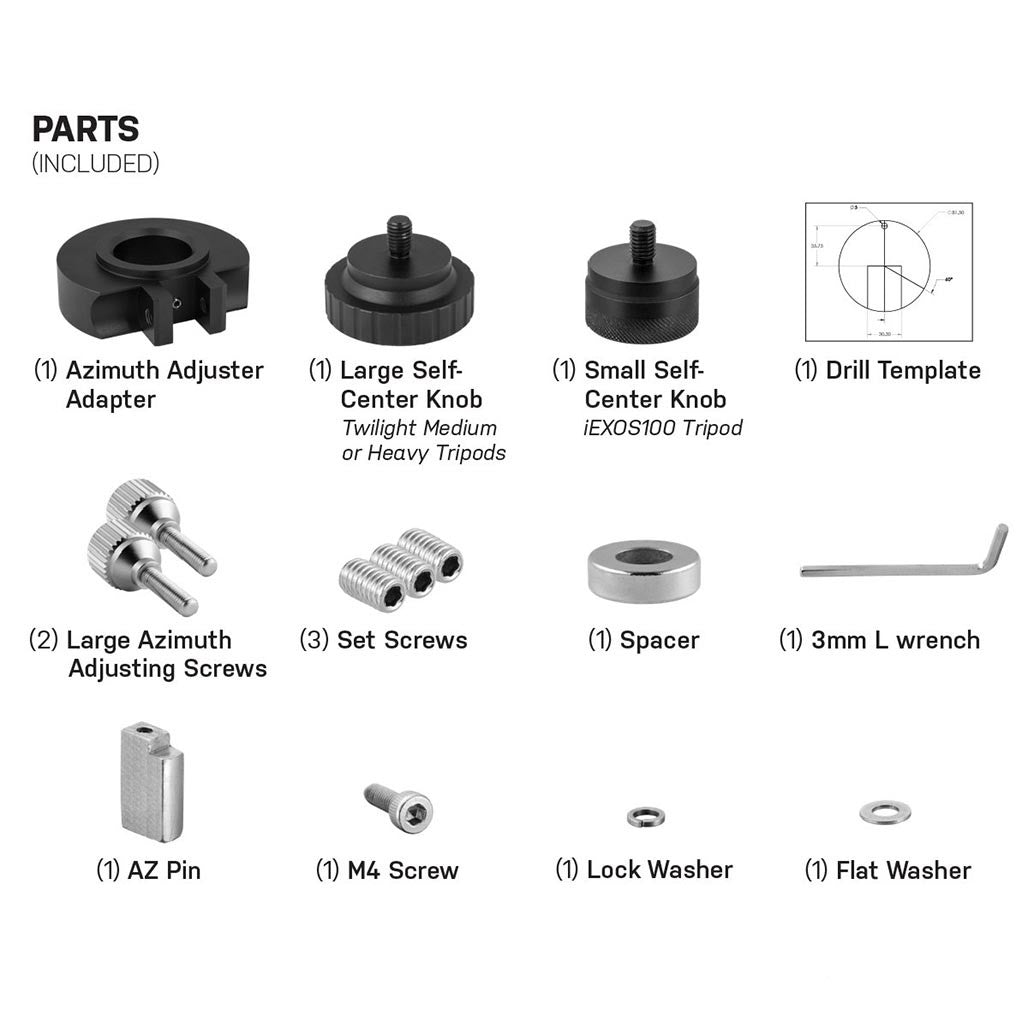 Explore Scientific iEXOS-100 Azimuth Adjuster Adapter — David Astro Canada
