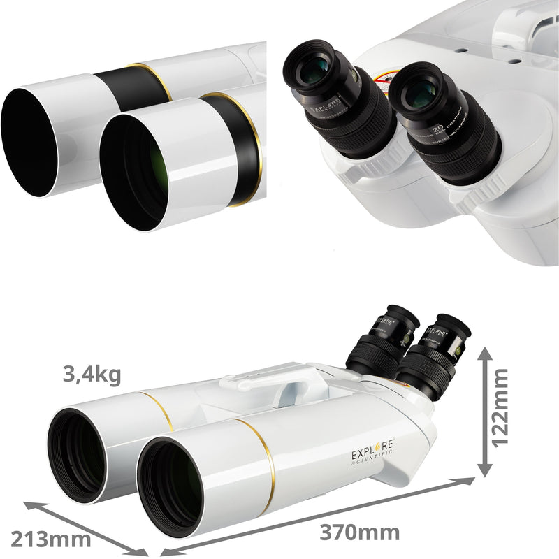 Explore Scientific BT-70 SF Large Binoculars with 62 Degree LER Eyepieces