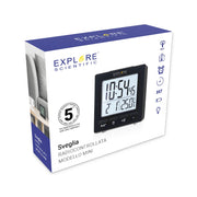 Explore Scientific Compact Radio Controlled Alarm Clock (Black)