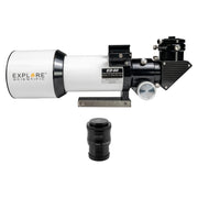 Explore Scientific ED80 Essential Series Air-Spaced Triplet Refractor Telescope + Field Flattener f/5 to f/7 (Bundle)