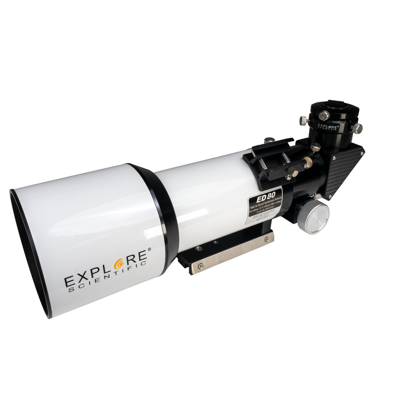 Explore Scientific ED80 Essential Series Air-Spaced Triplet Refractor Telescope + Field Flattener f/5 to f/7 (Bundle)