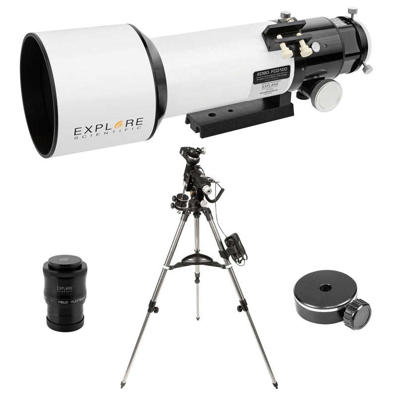 Explore Scientific ED80-FCD100 Series Air-Spaced Triplet Refractor Telescope (Bundle)