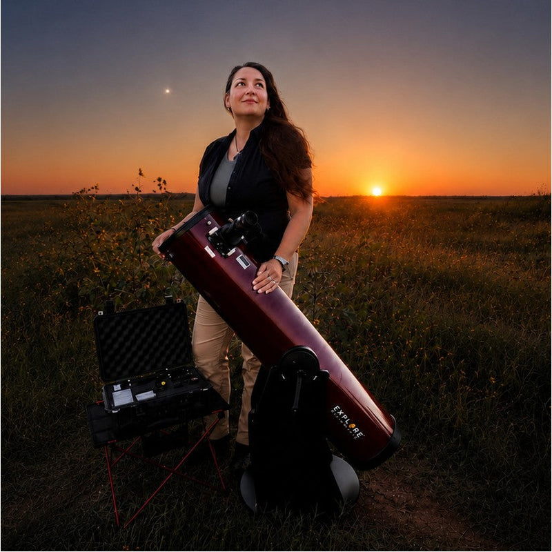 Explore Scientific ED80-FCD100 Series Air-Spaced Triplet Refractor Telescope + Field Flattener f/5 to f/7 (Bundle)