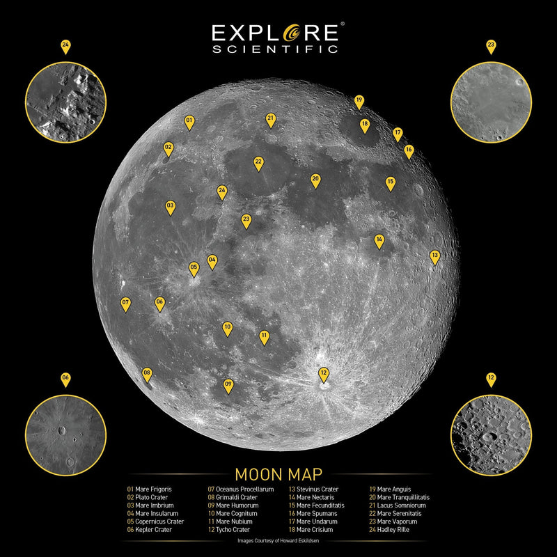 Explore Scientific Moon Crater Map (2-Sided)