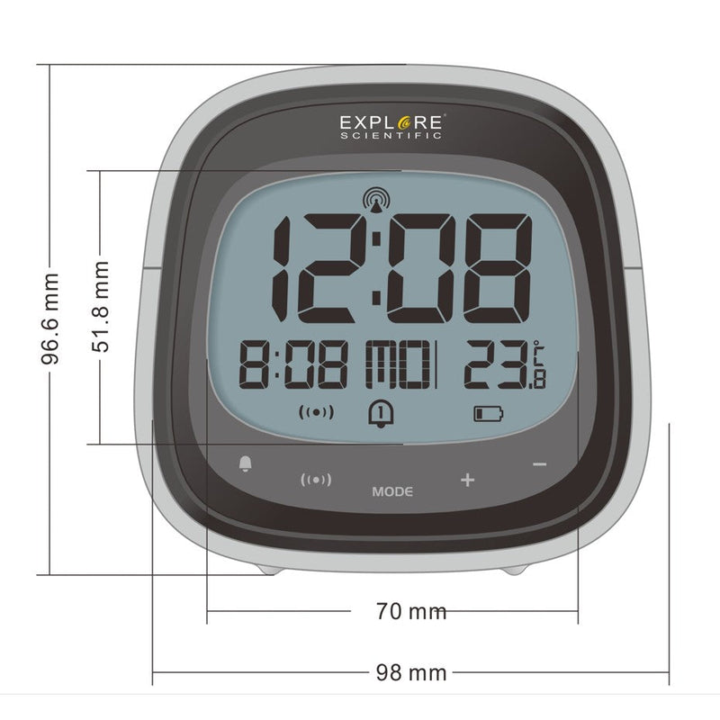 Explore Scientific Touch Key Radio Controlled Clock
