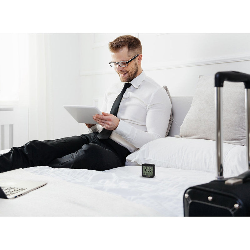 Explore Scientific Travel Alarm with radio-controlled Clock and Indoor Temperature Display