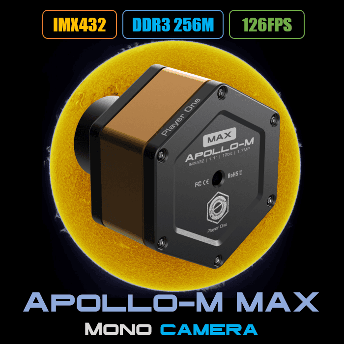 Player One Apollo-M MAX IMX432 Mono Solar Camera
