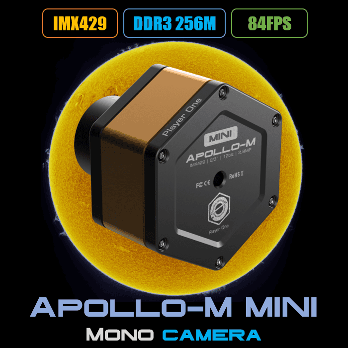 Player One Apollo-M MINI IMX429 Mono Solar Camera