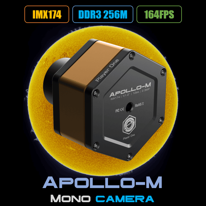 Player One Apollo-M IMX174 Mono Solar Camera