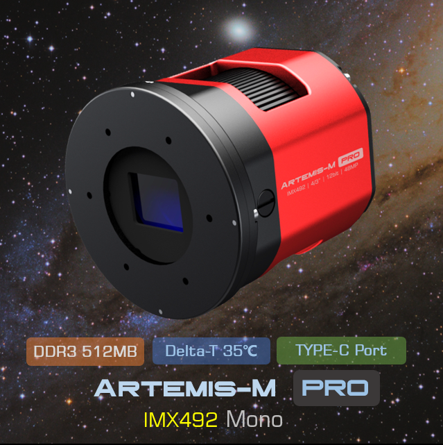 Player One Artemis-M Pro Mono IMX492 Cooled Astrophotography Camera