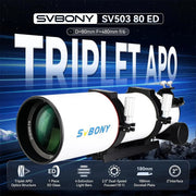 SVBONY SV550 80mm f/6 APO Triplet Refractor Telescope OTA