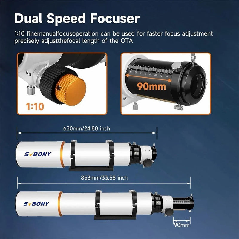 SVBONY SV503 102mm f/7 ED Doublet Refractor Telescope OTA