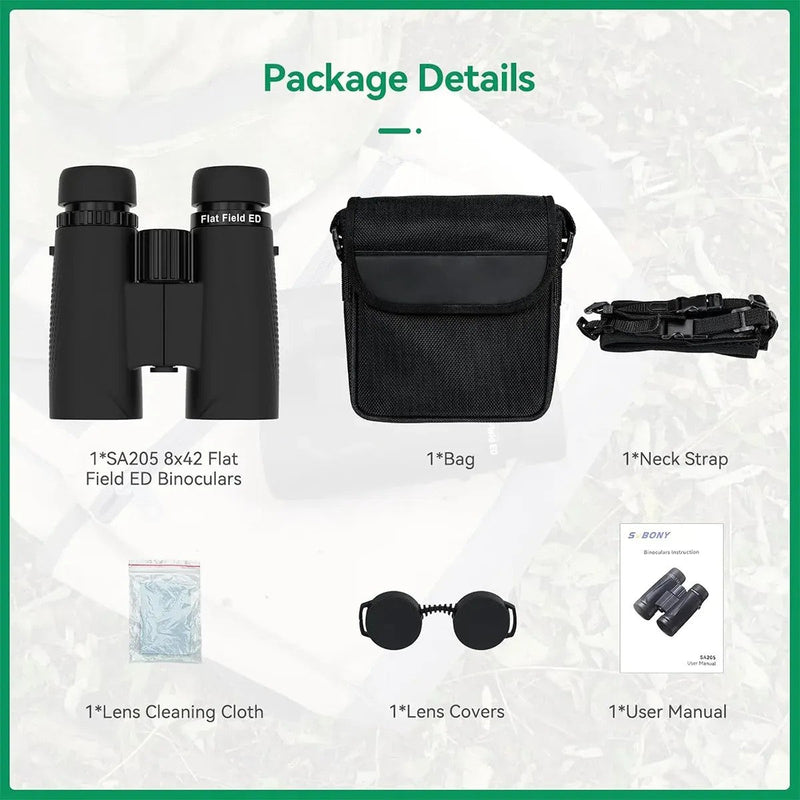 SVBONY SA205 8x42 ED Flat-Field Binoculars