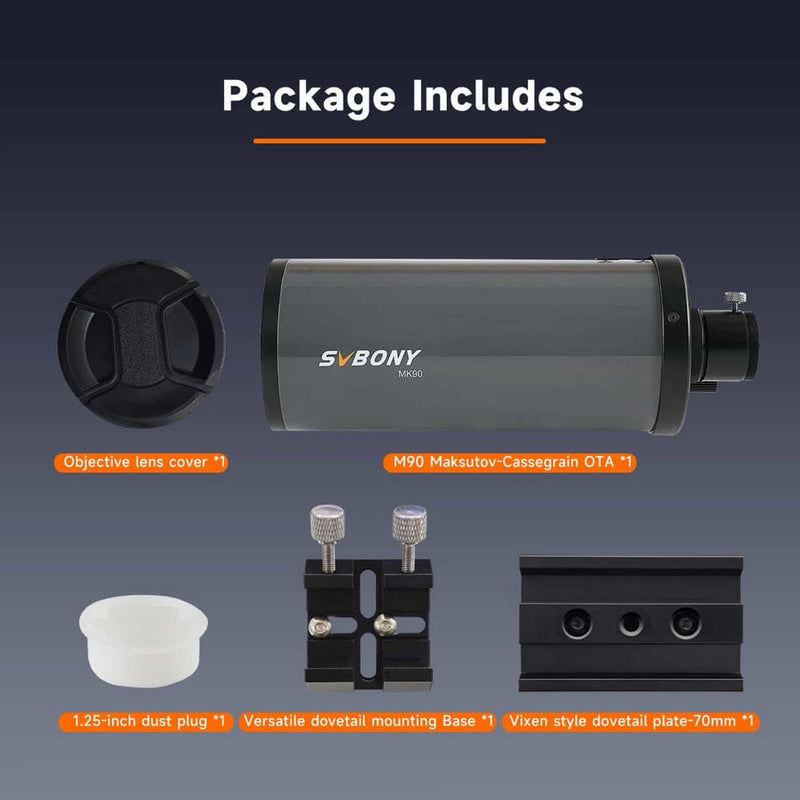 SVBONY MK90 90mm Maksutov-Cassegrain Telescope OTA