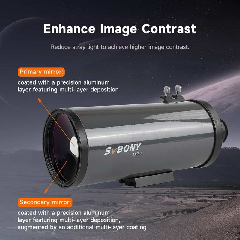 SVBONY MK90 90mm Maksutov-Cassegrain Telescope OTA