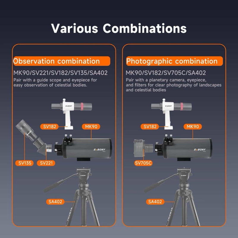 SVBONY MK90 90mm Maksutov-Cassegrain Telescope OTA