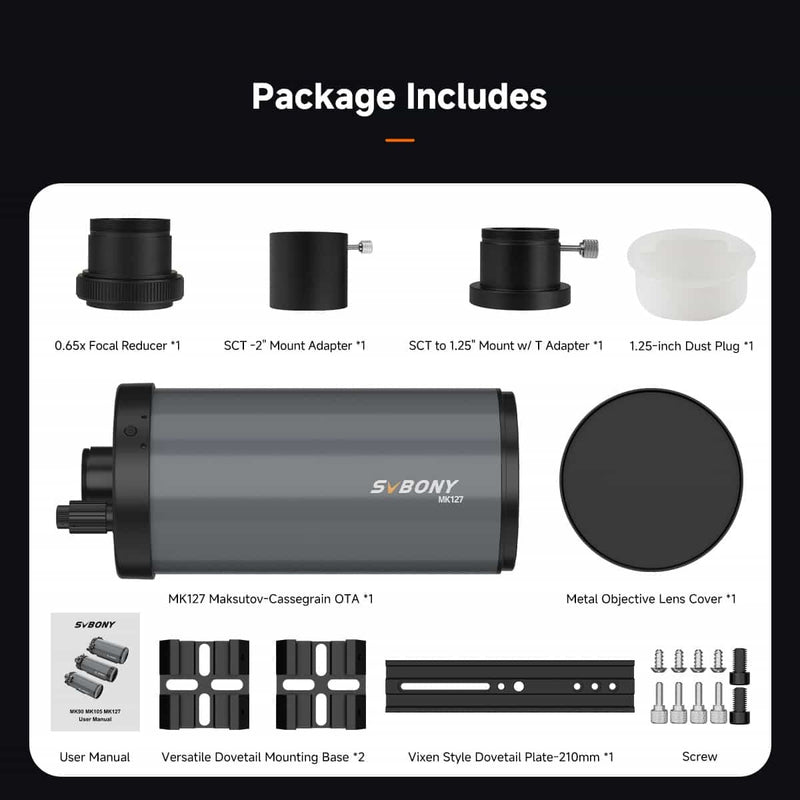 SVBONY MK127 127mm Maksutov-Cassegrain Telescope OTA