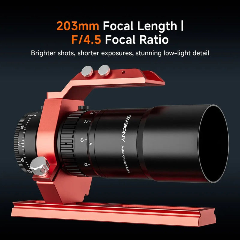 SVBONY SV545 45mm f/4.5 203mm Petzval Refractor Astrograph Lens