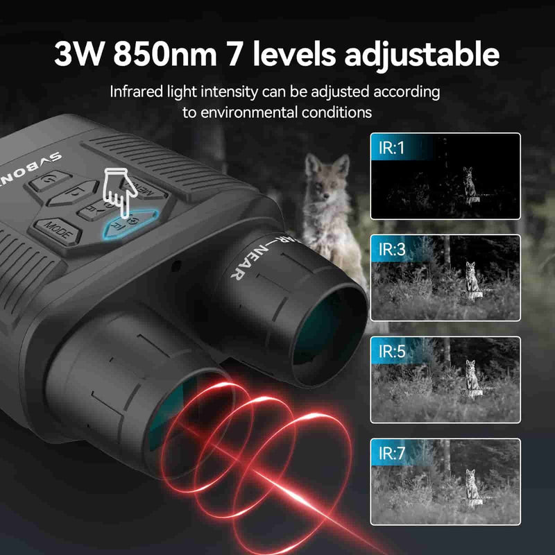 SVBONY SA206 Digital Night Vision Infrared Binoculars - Black