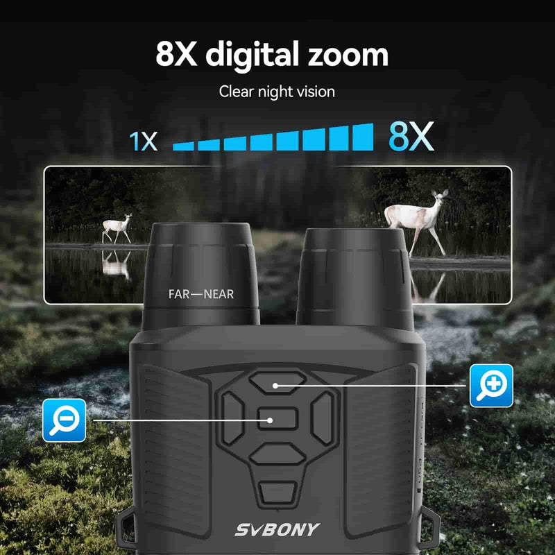 SVBONY SA206 Digital Night Vision Infrared Binoculars - Black