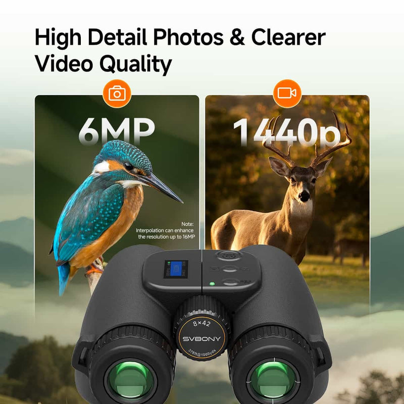 SVBONY SA208 8x42 Integrated ED Binoculars with 16MP Photo and Video