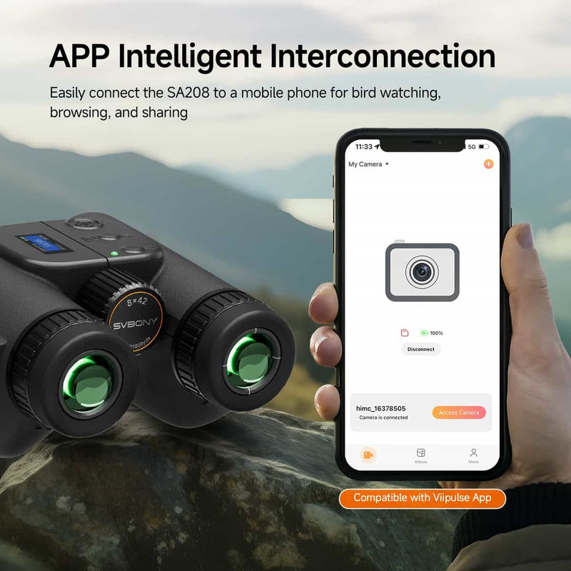 SVBONY SA208 8x42 Integrated ED Binoculars with 16MP Photo and Video