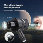 SVBONY SV152 20mm 70° SWA Illuminated Crosshair Eyepiece - 1.25"