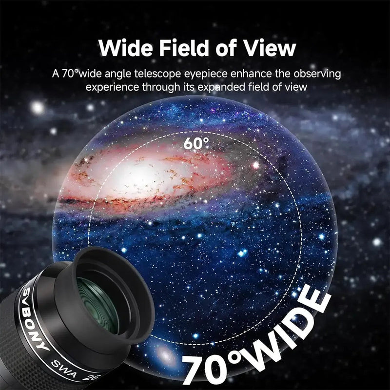 SVBONY SV154 26mm 70° SWA Super Wide Angle Eyepiece - 2"
