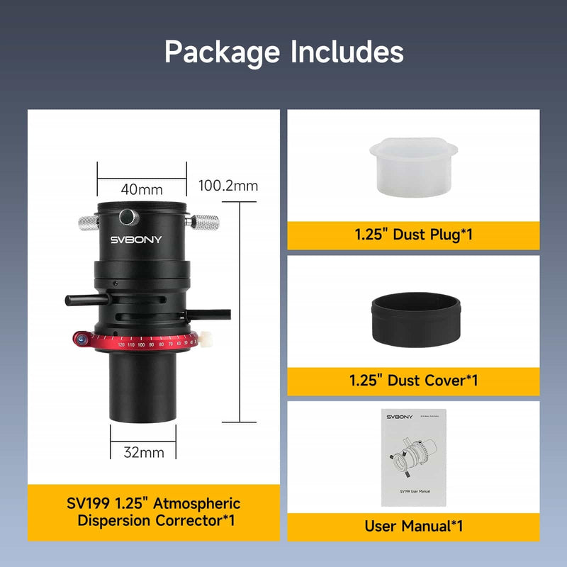 SVBONY SV199 ADC Atmospheric Dispersion Corrector - 1.25"