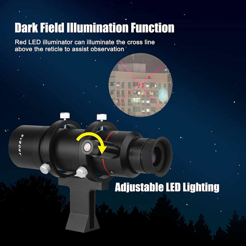 SVBONY SV208 8x50 Correct-Image Illuminated Finder Scope
