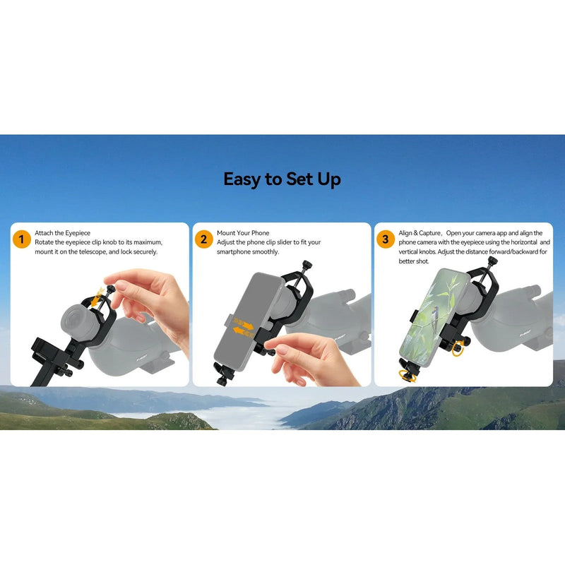 SVBONY SV214 Pro 3-Axis Phone Adapter Universal Clamp 28mm-48mm