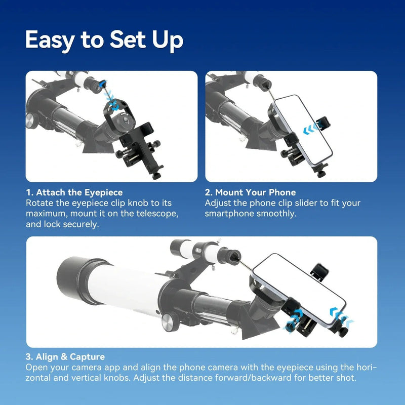 SVBONY SV214 Pro 3-Axis Phone Adapter Universal Clamp 28mm-48mm