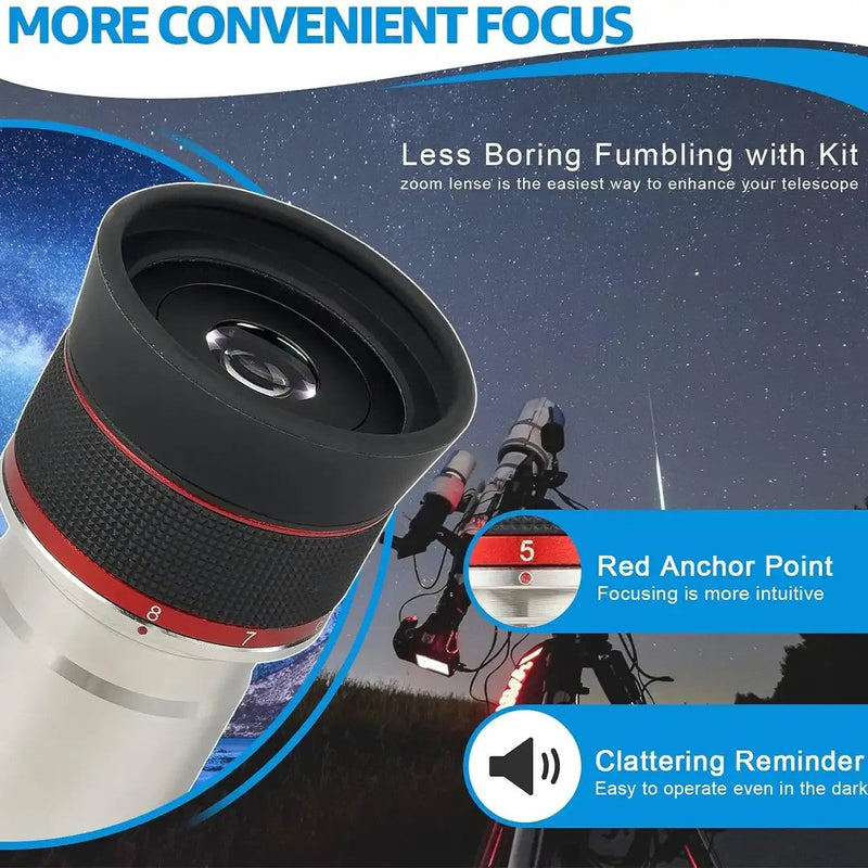 SVBONY SV215 3-8mm Clickstop Zoom Eyepiece - 1.25"