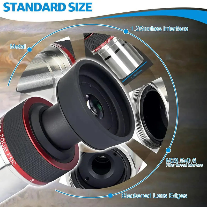SVBONY SV215 3-8mm Clickstop Zoom Eyepiece - 1.25"